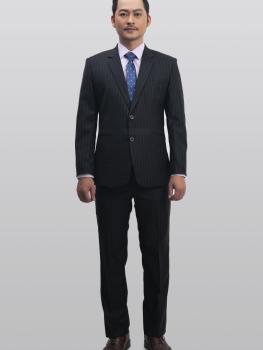 Bộ Suit Đen Sọc Vàng Classic Fit TGS242